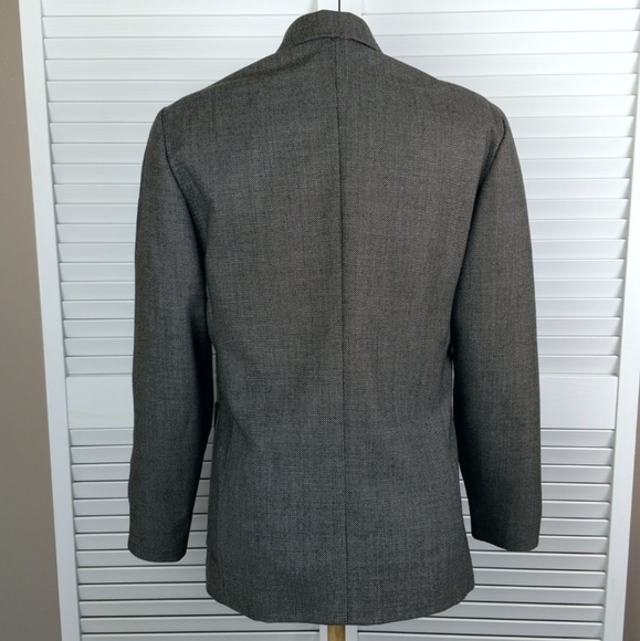 Gian Marco Venturi men brown wool blazer birdseye print ~39R - Picture 2 of 11